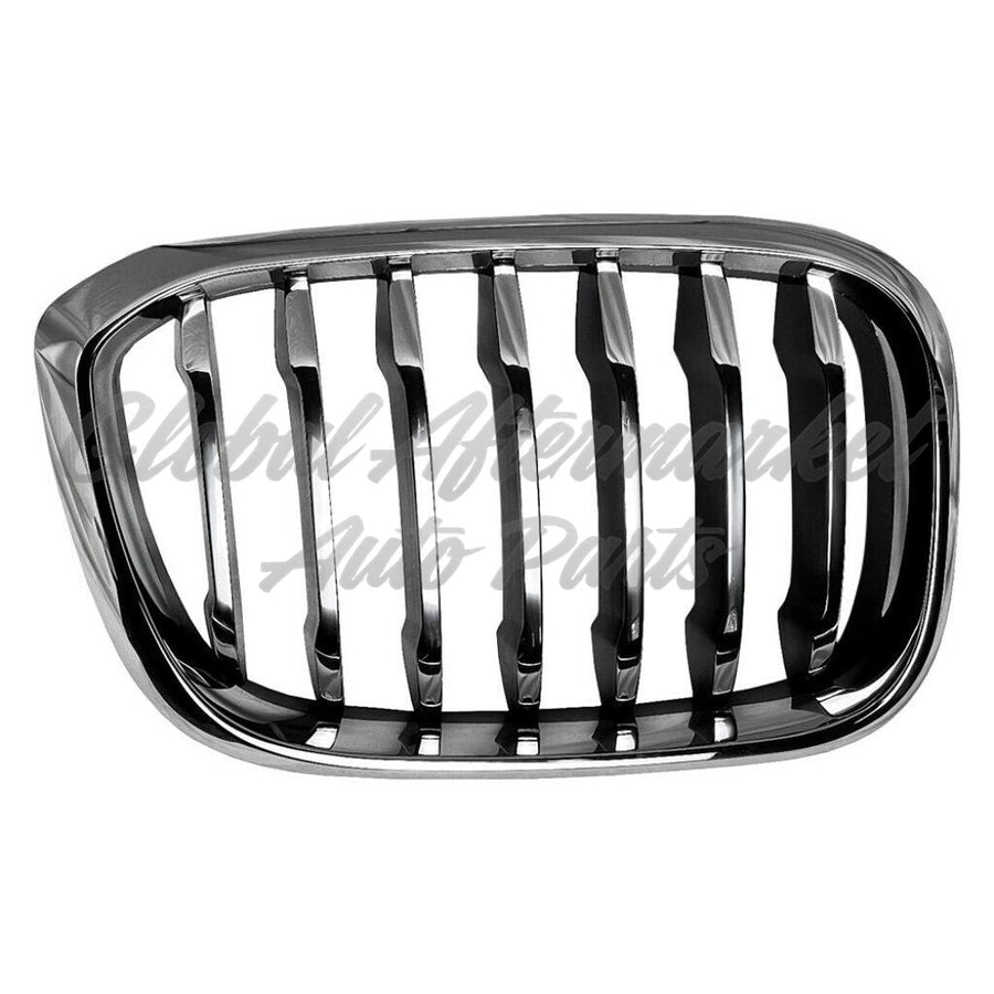 GRILLE RH CHROME FRAME W/BLACK SLATS/CHROME FR EDGE W/O M-PKG