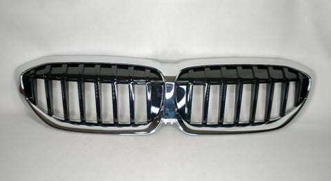 GRILLE GLOSS BLACK CHROME FRAME W/ ALLL BLACK SLUTS W/M-SPORT PKG