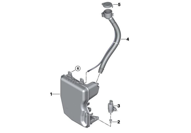 WINDSHIELD WASHER TANK W/HEADLAMP WASHER HOLE F48