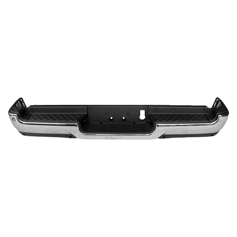 BUMPER RR ASSY CHROME FINISH W/ PAD/ EXTENSIONS / BOTH MOUNT BRACKETS / SINGLE EXHAUST W/ADVANCE PARK/SENSOR EXCLUDE REBEL/TRX
