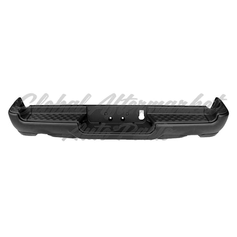 BUMPER RR ASSY BLACK POWDER COAT DUAL EXHAUST W/ PAD/ EXTENSIONS/ BOTH MOUNT BRACKETS/ ALL INNER OUTER W/O SENSOR REBEL/ TRX