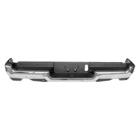 BUMPER RR ASSY CHROME FINISH DUAL EXHAUST W/PAD/EXTENSIONS/BOTH MOUNT BRACKETS W/ADVANCE PARK ASSIST SENSOR/PARK ASSIST SENSOR EXCLUDE REBEL/TRX