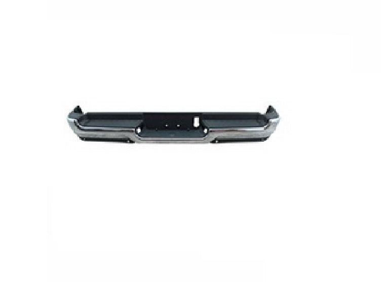 BUMPER RR ASSY CHROME FINISH SINGLE EXHAUST W/ PAD/EXTENSIONS/ BOTH MOUNT BRACKET W/SENSOR W/O ADVANCED PARK EXCLUDE REBEL/TRX