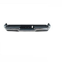 BUMPER RR ASSY CHROME FINISH SINGLE EXHAUST W/ PAD/EXTENSIONS/ BOTH MOUNT BRACKET W/SENSOR W/O ADVANCED PARK EXCLUDE REBEL/TRX