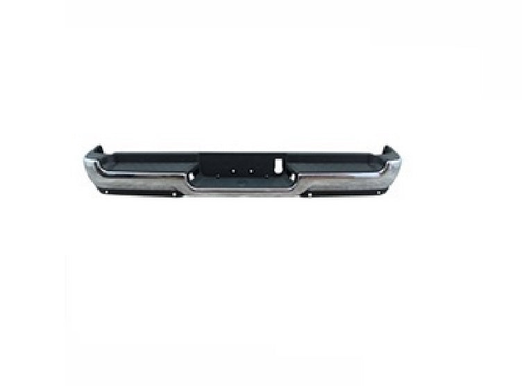 BUMPER RR ASSY CHROME FINISH SINGLE EXHAUST W/ PAD/EXTENSIONS/ BOTH MOUNT BRACKETS W/ADVANCE PARK/SENSOR EXCLUDE REBEL/TRX