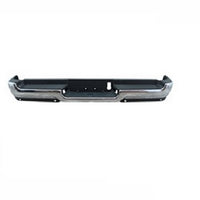 BUMPER RR ASSY CHROME FINISH SINGLE EXHAUST W/ PAD/EXTENSIONS/ BOTH MOUNT BRACKETS W/ADVANCE PARK/SENSOR EXCLUDE REBEL/TRX