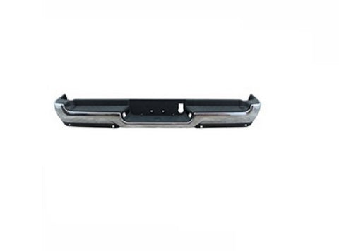 BUMPER RR ASSY CHROME FINISH SINGLE EXHAUST W/ PAD/EXTENSIONS/ BOTH MOUNT BRACKETS W/ADVANCE PARK/SENSOR EXCLUDE REBEL/TRX