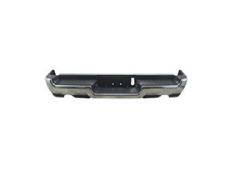 BUMPER RR ASSY CHROME FINISH DUAL EXHAUST W/PAD/EXTENSIONS/BOTH MOUNT BRACKETS/ALL INNER OUTER VALANCE W/O SENSOR EXCLUDE REBEL/TRX