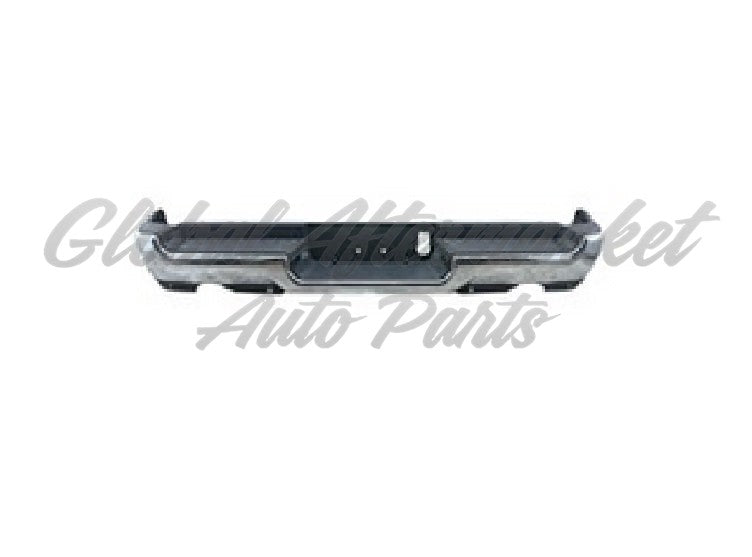 BUMPER RR ASSY CHROME FINISH DUAL EXHAUST W/ PAD/ EXTENSIONS / BOTH MOUNT BRACKETS W/O ADVANCED PARK W/SENSOR EXCLUDE REBEL/TRX