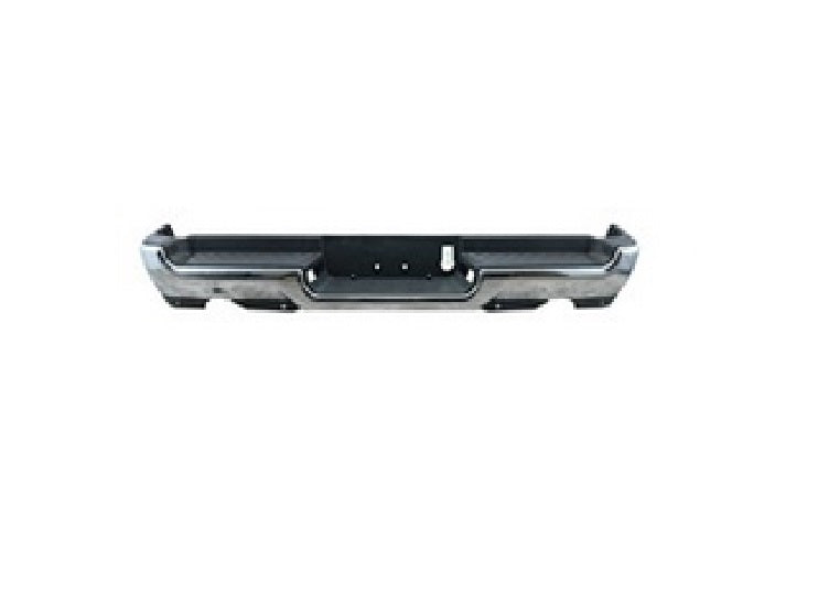 BUMPER RR ASSY CHROME FINISH DUAL EXHAUST W/ PAD/EXTENSIONS/BOTH MOUNT BRACKETS W/ADVANCE PARK/SENSOR EXCLUDE REBEL/TRX
