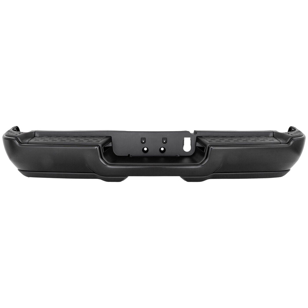 BUMPER RR ASSY PTM W/ TOP PAD / PLASTIC SIDE EXTENSIONS / BOTH BRACKETS / LICENSE LAMPS W/O RR VALANCE LAMPS/PARK EXCLUDE POWER WAGON