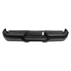 BUMPER RR ASSY BLACK FINISH W/ TOP PAD / EXTENSIONS / TOP PAD / BOTH BRACKETS / LICENSE LAMPS W/O RR VALANCE LAMPS W/O PARK POWER WAGON ONLY