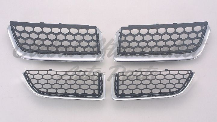 GRILLE MATTE-BLACK W/CHROME MLDG 4 PCS DESIGN