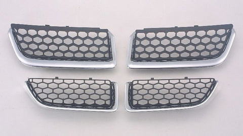 GRILLE MATTE-BLACK W/CHROME MLDG 4 PCS DESIGN