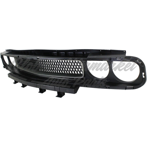 GRILLE MATTE BLACK W/SILVER TRIM