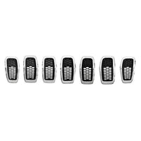 GRILLE MATTE BLACK W/CHROME MOULDING 7 PIECES SET