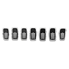 GRILLE MATTE BLACK W/CHROME MOULDING 7 PIECES SET
