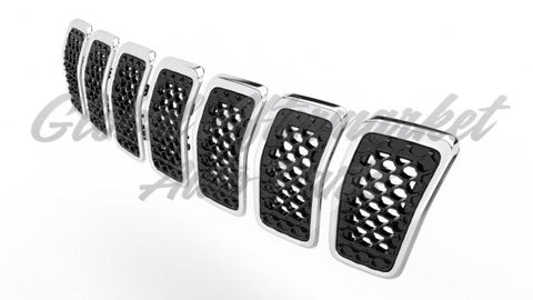 GRILLE FR CHROME FRAME W/BLACK INSERT 7-PC SET