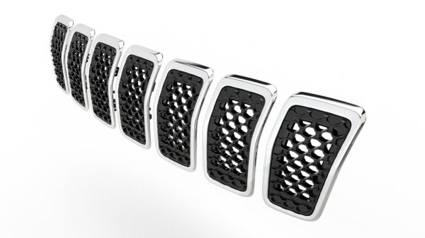 GRILLE FR CHROME FRAME W/BLACK INSERT 7-PC SET