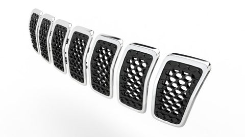 GRILLE FR CHROME FRAME W/BLACK INSERT 7-PC SET