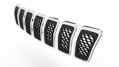 GRILLE FR CHROME FRAME W/BLACK INSERT 7-PC SET