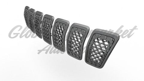 GRILLE FR GRAY FRAME W/BLACK INSERT 7-PC SET
