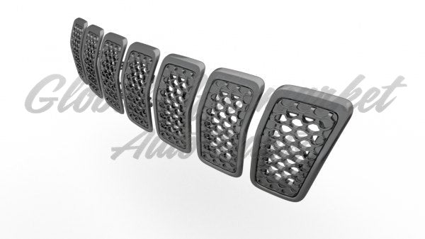 GRILLE FR GRAY FRAME W/BLACK INSERT 7-PC SET
