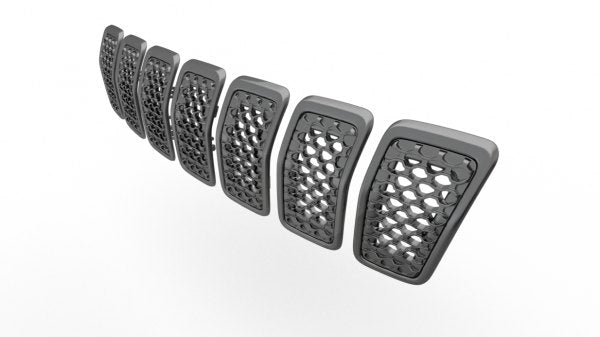GRILLE FR GRAY FRAME W/BLACK INSERT 7-PC SET