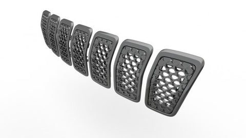 GRILLE FR GRAY FRAME W/BLACK INSERT 7-PC SET