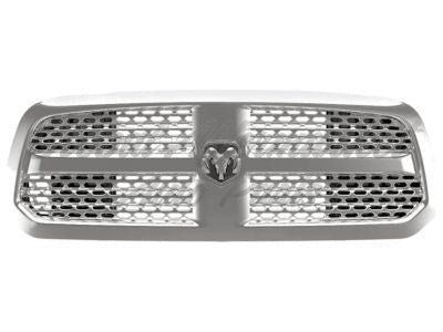 GRILLE CHROME FRAME W/CHROME PERFORATED WAVE INSERT