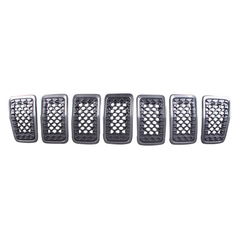 GRILLE FR BLACK SPARKLE FRAME W/MATTE BLACK MESH 7-PC SET