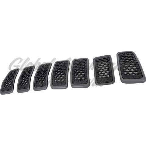 GRILLE FR SILVER GRANITE SPARKLE FRAME W/MATT BLACK MESH 7-PIECE