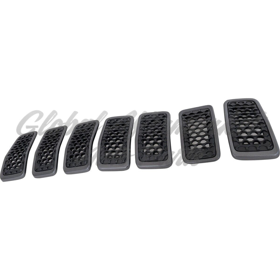 GRILLE FR SILVER GRANITE SPARKLE FRAME W/MATT BLACK MESH 7-PIECE