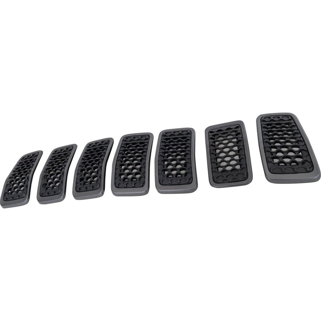 GRILLE FR SILVER GRANITE SPARKLE FRAME W/MATT BLACK MESH 7-PIECE