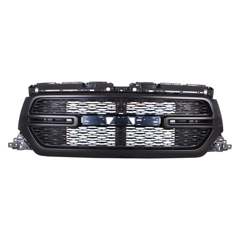 GRILLE FR BLACK SURROUND W/ BLACK PERFORATED WAVE INSERT W/O EMBLEM/CAMERA
