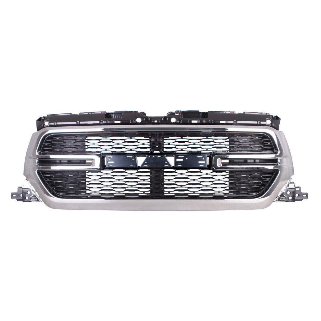 GRILLE FR CHROME SURROUND W/O CAMERA W/ BLACK PERFORATED WAVE INSERT TRADESMAN MODELS