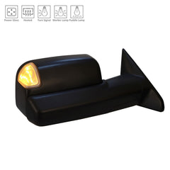 DOOR MIRROR RH POWER HTD TEXTURED W/MARKER LAMP/PUDDLE LAMP/SIGNAL/SPOTTER