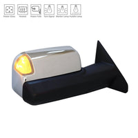 DOOR MIRROR RH POWER CHROME HTD W/POWER FOLD/MARKER LAMP/PUDDLE/SIGNAL/SPOTTER GLASS