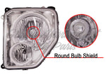 HEAD LAMP LH CHROME BEZEL W/FOG LAMP ROUND BULB SHIELD HQ — photo 2