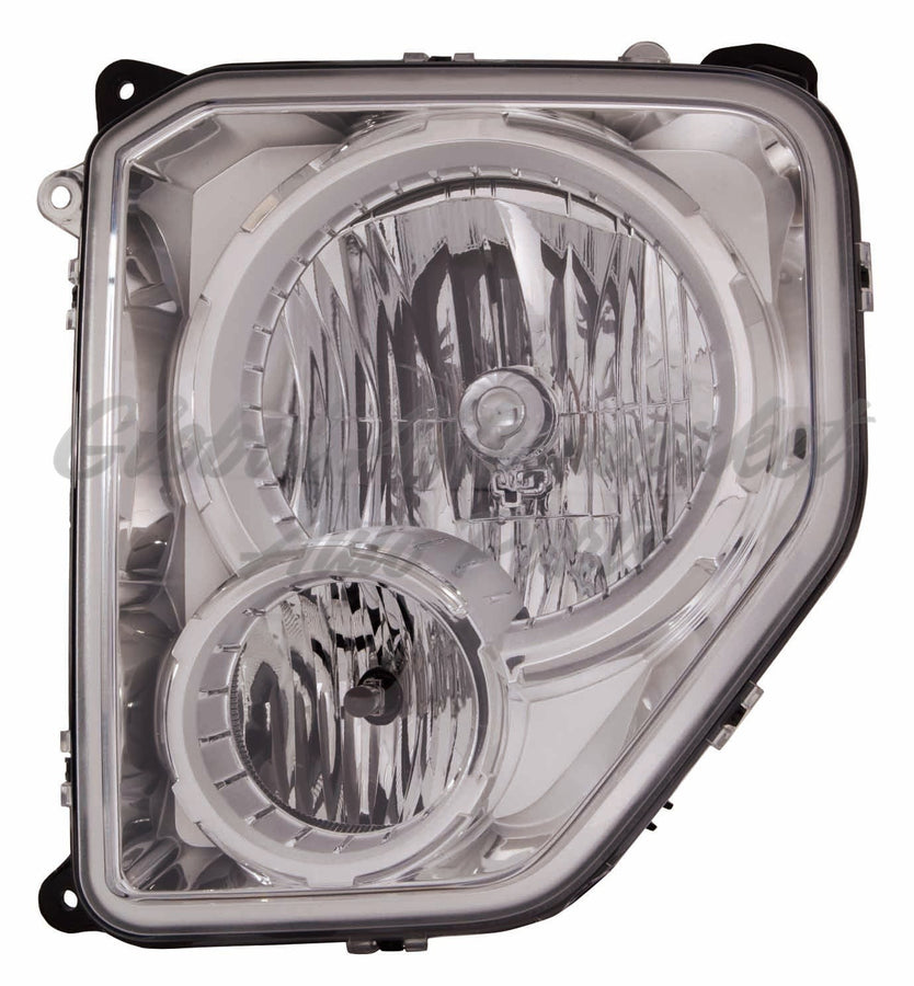 HEAD LAMP LH CHROME BEZEL W/FOG LAMP ROUND BULB SHIELD CAPA