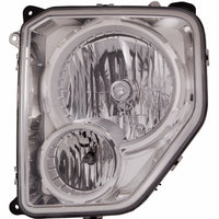 HEAD LAMP LH CHROME BEZEL W/FOG LAMP ROUND BULB SHIELD HQ