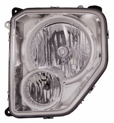 HEAD LAMP LH CHROME BEZEL W/FOG LAMP ROUND BULB SHIELD HQ