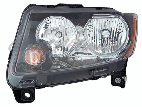 HEAD LAMP LH HALOGEN BLACK BEZEL CAPA