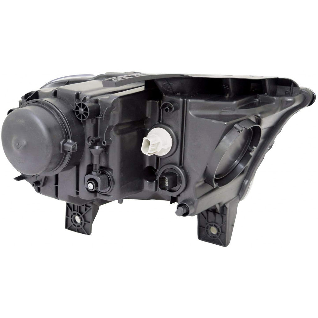 HEAD LAMP LH HALOGEN BLACK BEZEL W/LED DRL HQ