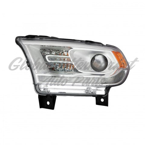 HEAD LAMP LH HALOGEN CHROME BEZEL W/ LED DRL W/O LOGO HQ