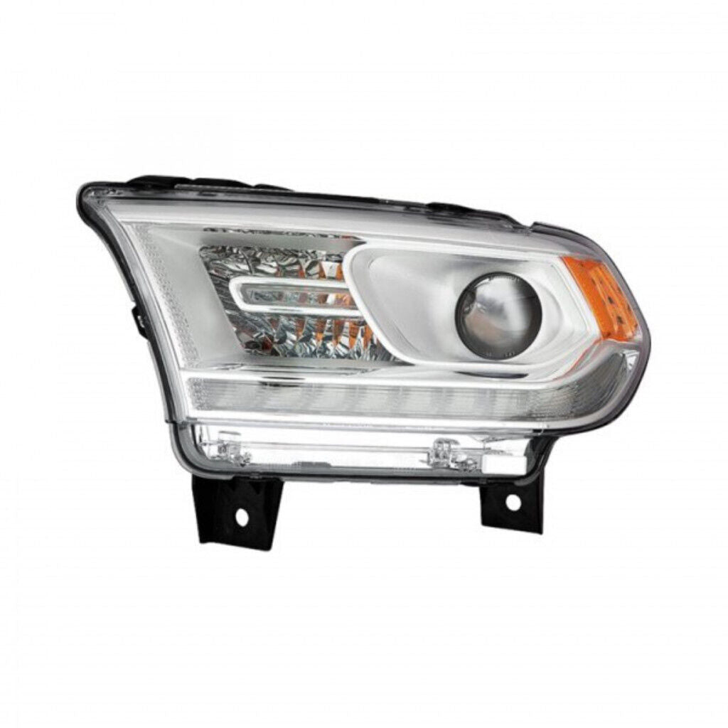 HEAD LAMP LH HALOGEN CHROME BEZEL W/ LED DRL W/O LOGO HQ