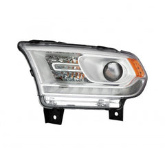 HEAD LAMP LH HALOGEN CHROME BEZEL W/ LED DRL W/O LOGO HQ
