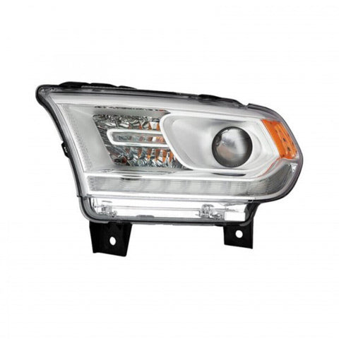 HEAD LAMP LH HALOGEN CHROME BEZEL W/ LED DRL W/O LOGO CAPA