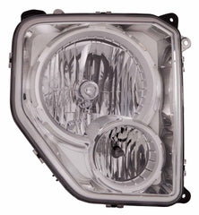 HEAD LAMP RH CHROME BEZEL W/FOG LAMP ROUND BULB SHIELD HQ