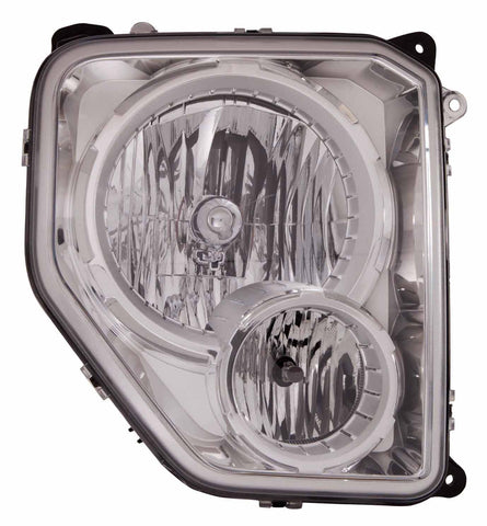 HEAD LAMP RH CHROME BEZEL W/FOG LAMP ROUND BULB SHIELD CAPA